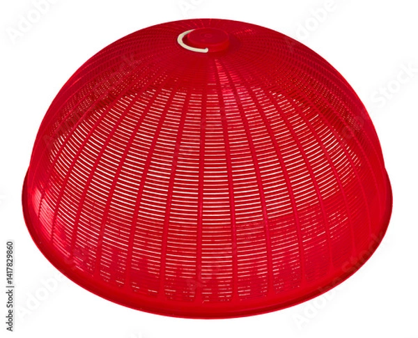 Fototapeta Plastic mesh food cover, used to protect food from insects, on a transparent background