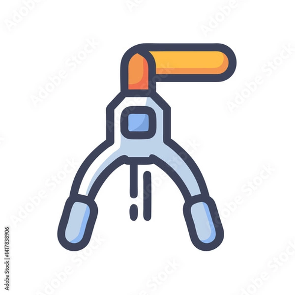 Fototapeta Isolated illustration of a spring clamp on black background