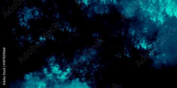Obraz Splash acrylic colorful blue grunge texture abstract background. Abstract blue background with particles galaxy like cloud texture design. Fractal cloud design smoky background. Star field background