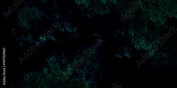 Obraz Abstract dark green and tyle colored background. Dark marble fractal design art on a dark canvas. 