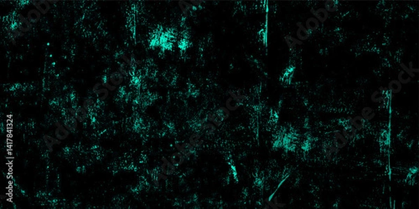 Obraz Scratch grunge urban distressed green grunge texture on a dark vector background. Abstract grungy green canvas background or texture. 
