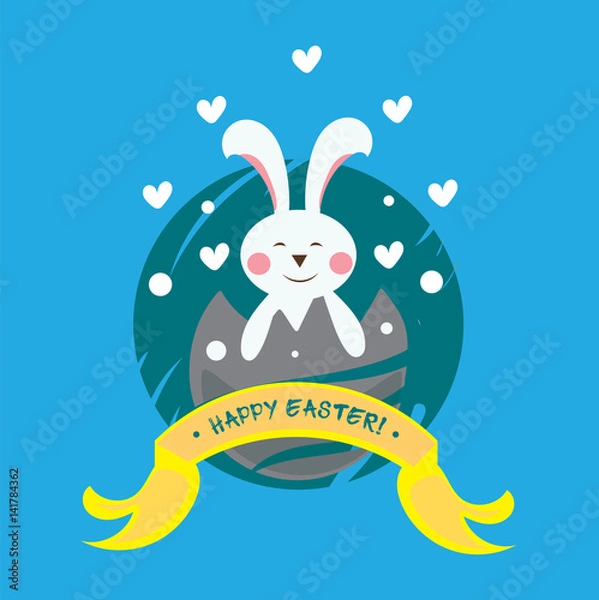 Obraz Happy easter rabbit postcard