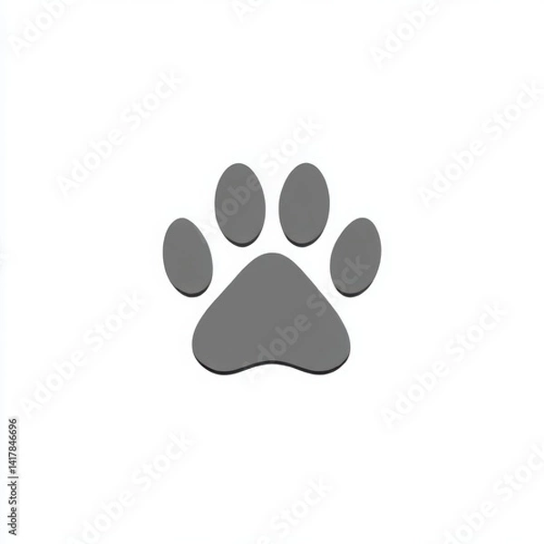 Fototapeta Animal paw print isolated on white background