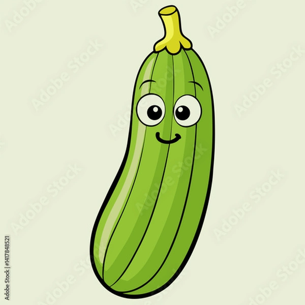 Obraz Ideas for a Cooking Blog: High-Resolution Vector Zucchini Illustration