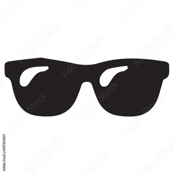 Obraz Sun glasses silhouette black and white vector icon