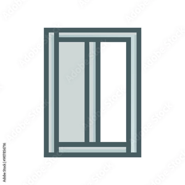 Fototapeta  Modern window frame icon design for building projects