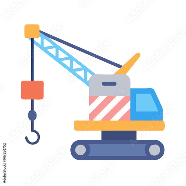 Fototapeta  Modern mobile crane icon design for construction applications