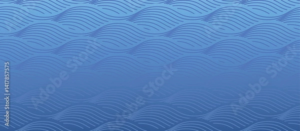 Fototapeta Seamless Japanese Wave Blue Pattern.