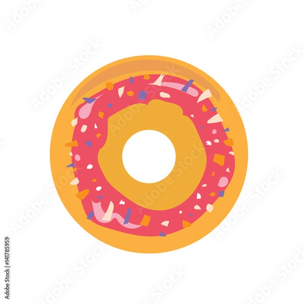 Obraz The cake icon on the white background. Flat vector illustration