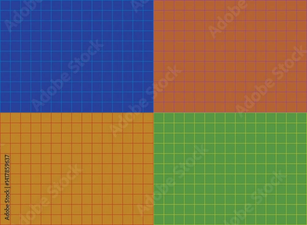 Fototapeta Textured vector backgrounds with simple and fun repeating patterns. Abstract colorful funky backgrounds for cards, posters, covers, banners, or branding