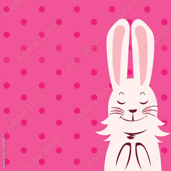 Obraz Rabbit postcard vector illustration