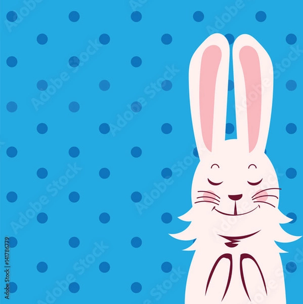 Obraz Rabbit postcard vector illustration
