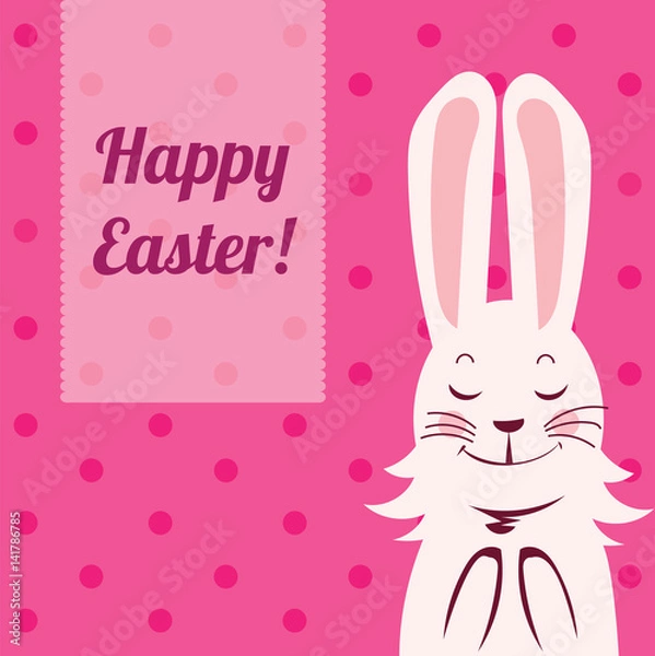 Obraz Happy Easter rabbit postcard