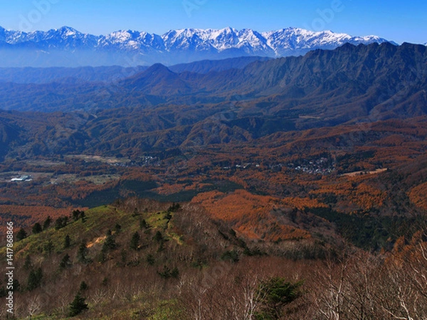Obraz 日本アルプスの眺望(飯縄山より望む)