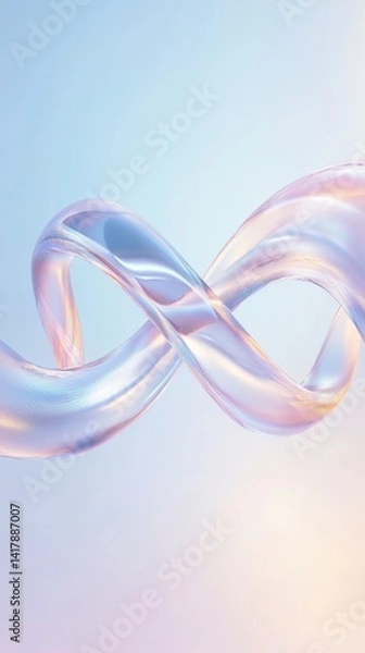 Fototapeta Iridescent Infinity Symbol on Soft Gradient Background
