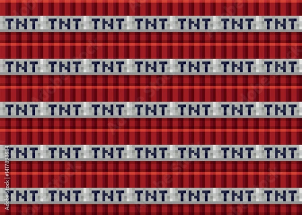 Obraz TNT in craft game style. 8 bit game items in a game style. Vector illustration EPS 10.
