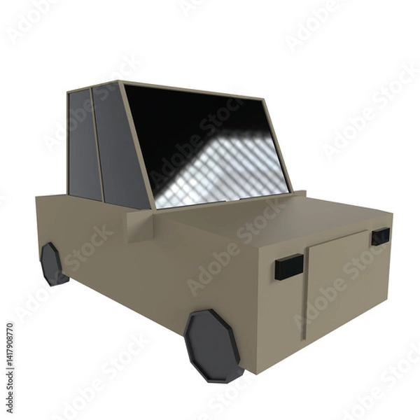 Fototapeta Simple car design isolated on transparent