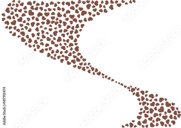 Fototapeta ハート柄の背景 茶系の単色 ハート
