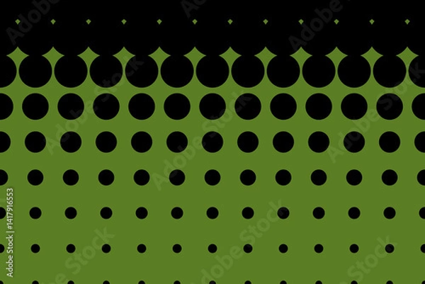 Obraz Vector background with geometric pattern. Black circles on green background.