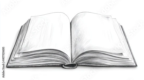 Obraz open book isolated on white background