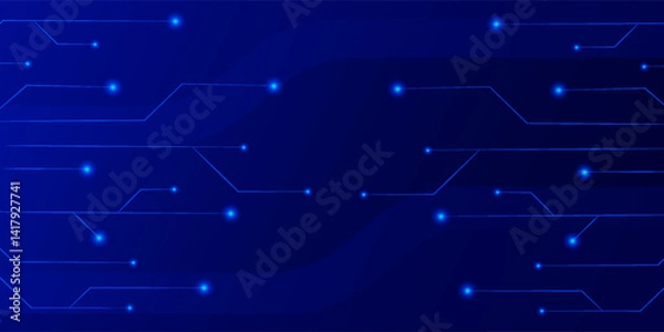 Obraz Abstract blue technology background with circuit diagram.