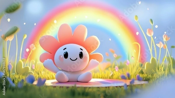 Obraz Delicate Flower Resting on Open Book Surrounded by Lush Green Grass