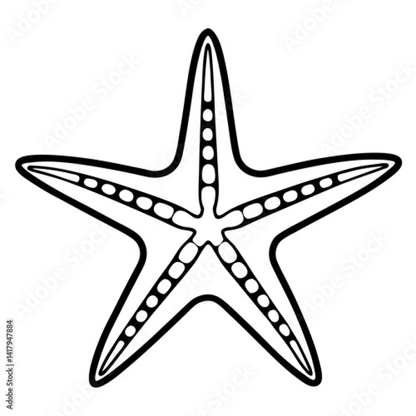 Fototapeta One-Line Art Starfish Vector Design