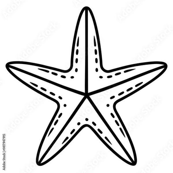 Fototapeta One-Line Art Starfish Vector Design