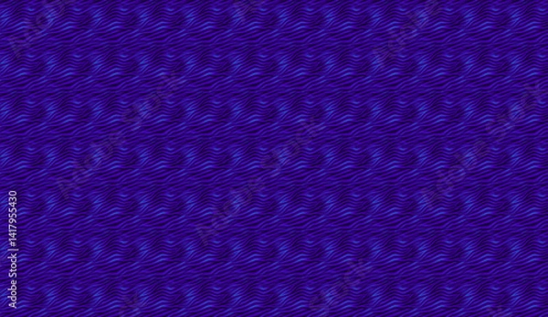 Fototapeta Seamless pattern made of small repeating blue waves creating hypnotic effect, ideal for backgrounds and textures