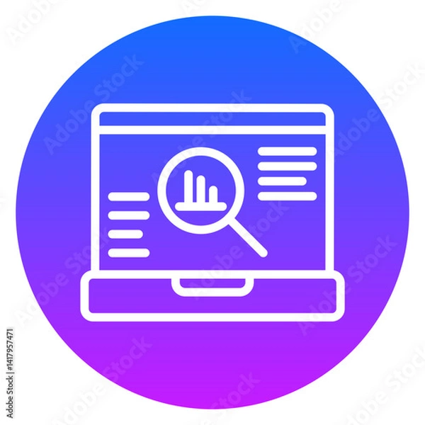 Obraz Minimalist Line Art Marketing Research Gradient Circular Icon