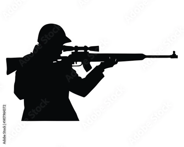 Fototapeta snipper silhouette vector isolated on white background
