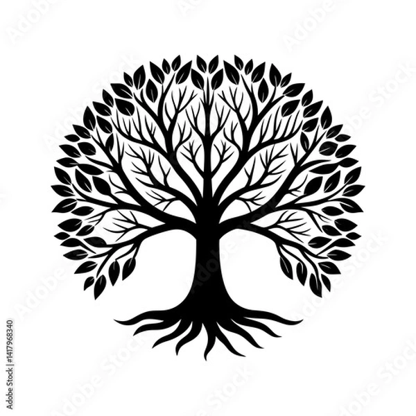 Fototapeta Tree Of Life Silhouette vector illustration
