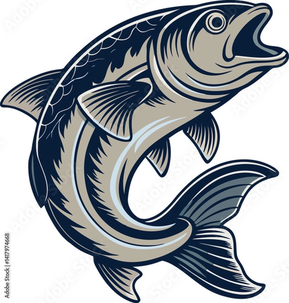 Fototapeta Salmon fish vector image art