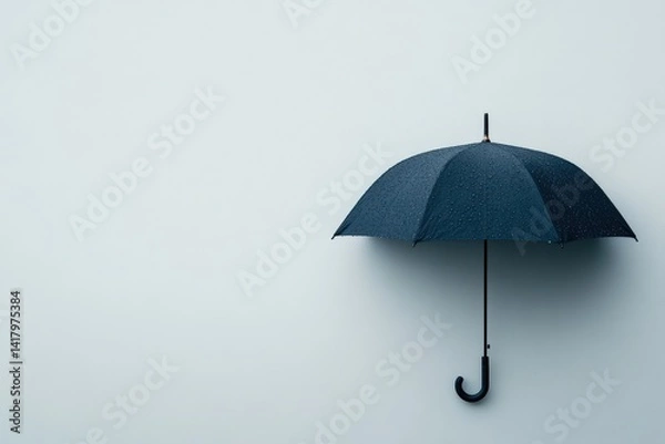 Fototapeta Umbrella hanging on a wall during a rainy day in an indoor setting