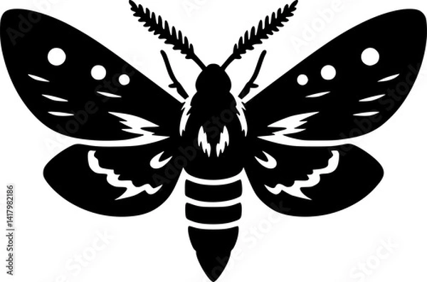 Fototapeta Elegant Black and White Silhouette of a Moth