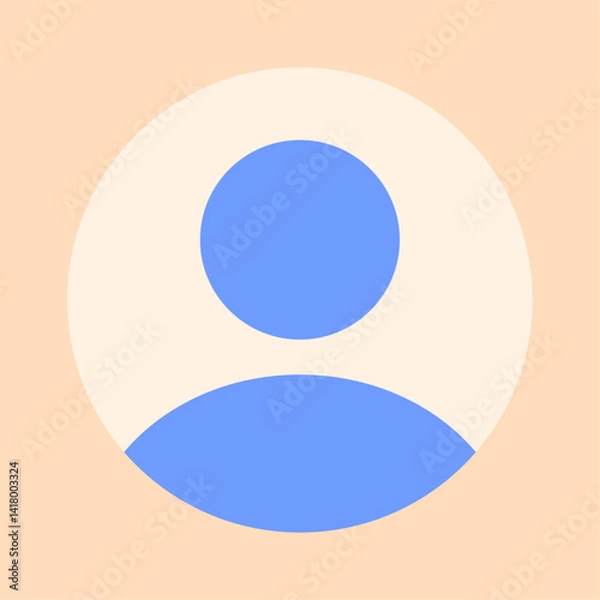 Fototapeta Vector flat illustration. Avatar, user profile, face icon, gender neutral silhouette, profile picture. Suitable for social media profiles, icons, splash screens and as a template.