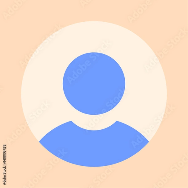 Fototapeta Vector flat illustration. Avatar, user profile, face icon, gender neutral silhouette, profile picture. Suitable for social media profiles, icons, splash screens and as a template.