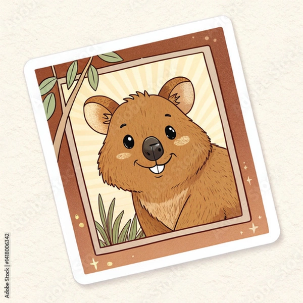 Obraz Quokka Selfie – Cute Smiling Australian Animal Photo Concept