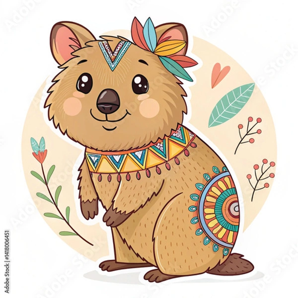 Obraz Quokka Selfie – Cute Smiling Australian Animal Photo Concept