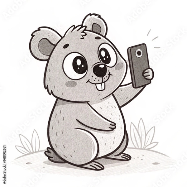 Obraz Quokka Selfie – Cute Smiling Australian Animal Photo Concept