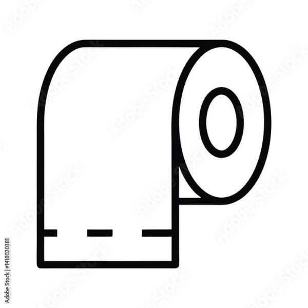 Obraz Toilet Paper Roll Outline Icon Isolated on Transparent Background Minimalist Style