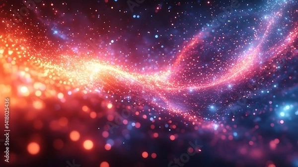 Fototapeta Cosmic nebulae exhibit swirling patterns of glowing particles.