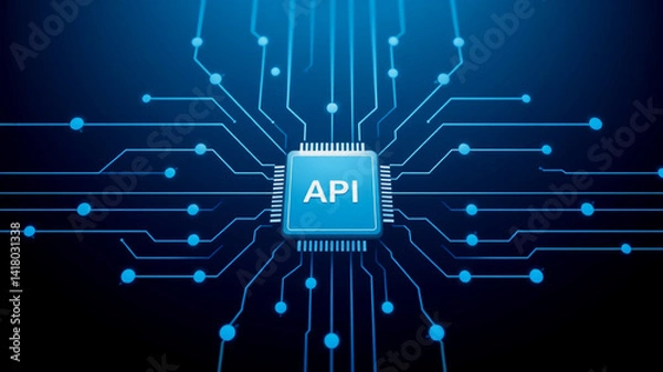 Fototapeta AI Technology Background Abstract API Circuitry Design