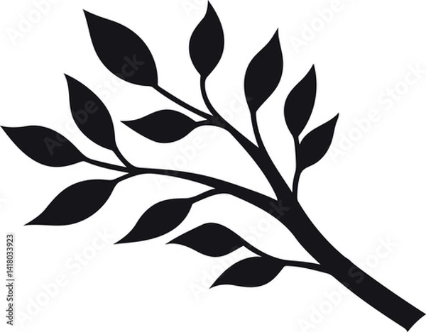 Obraz decorative tree branch leaves vector