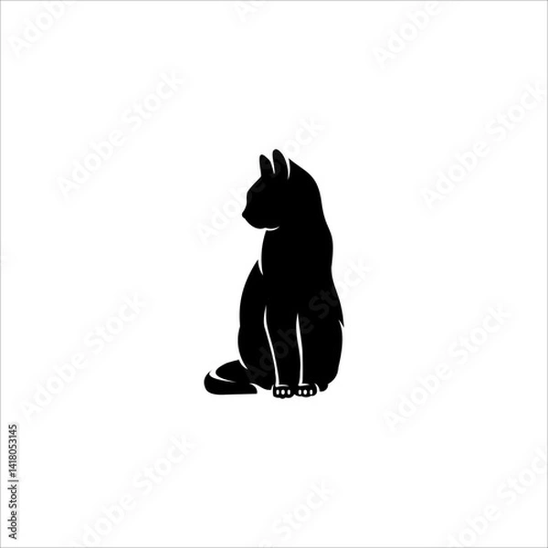 Fototapeta cat silhouette logo element