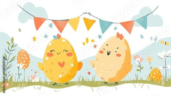 Obraz Bright spring egg decor