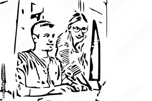 Fototapeta Programmers cooperating at IT company developing apps. Business people technology concept
