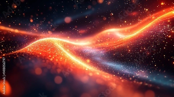 Fototapeta Abstract cosmic energy flow with vibrant light patterns.