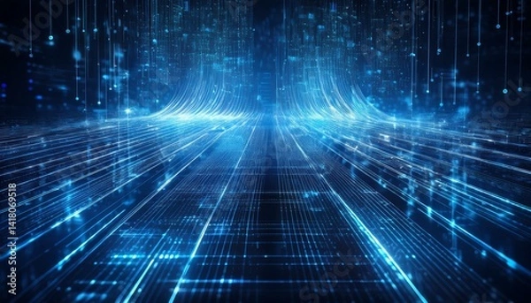 Fototapeta abstract blue background with rays