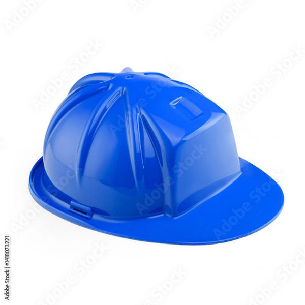 Fototapeta Children's protective construction helmet on a white background.